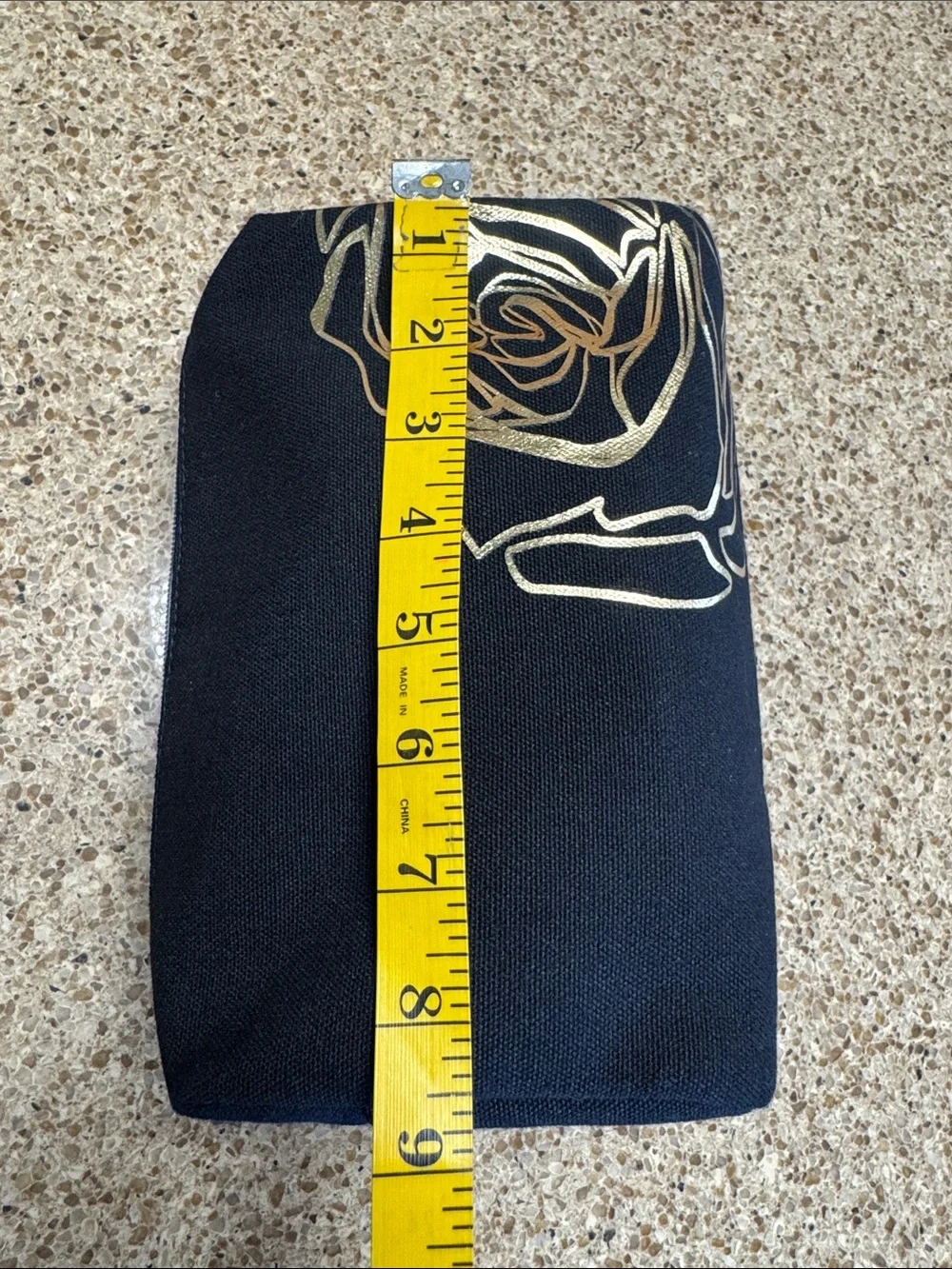 Lancome Black Cosmetic Zip Pouch with Gold Hardware